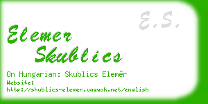 elemer skublics business card